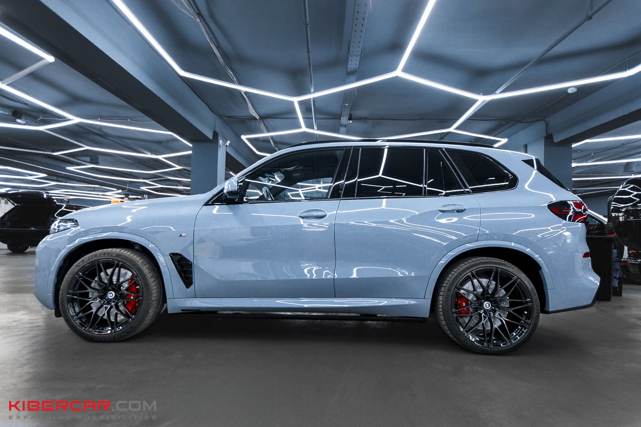 BMW X5 с тормозами M-Performance и красными суппортами вид сбоку