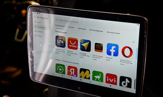 Porsche Panamera: съемный монитор на базе ОС Android в спинку сиденья
