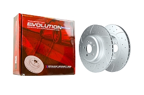 Задний тормозной диск Evolution с перфорацией и насечками в покрытии GEOMET для BMW X5 (G05), X6 (G06), X7 (G07)