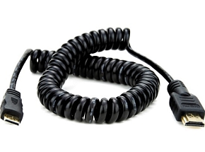 Кабель HDMI mini - HDMI- витой угловой правый 0.5м (Черный)