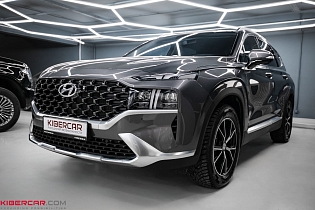 Hyundai Santa Fe: оклейка глянцевой пленкой