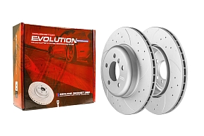 Передний тормозной диск Evolution с перфорацией и насечками в покрытии GEOMET для BMW X5 (E70, F15), X6 (E71, F16)