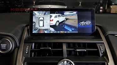 Универсальный кругового обзор с оригинальными зеркальными подиумами на Lexus NX200