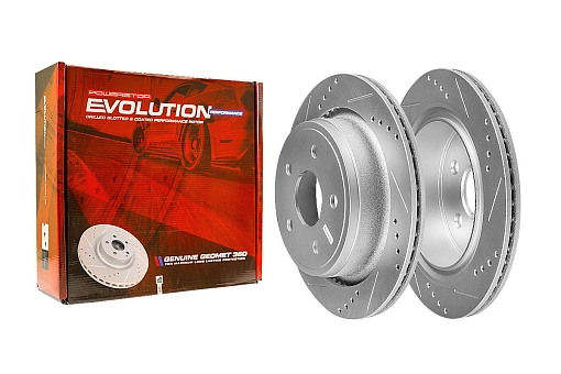 Задний тормозной диск Evolution с перфорацией и насечками в покрытии GEOMET для Dodge RAM IV