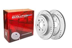 Задний тормозной диск Evolution с перфорацией и насечками в покрытии GEOMET для Cadillac SRX 2009+