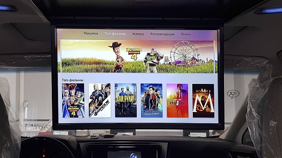Установка потолочного монитора в Toyota Alphard, подключение Apple TV в автомобиль