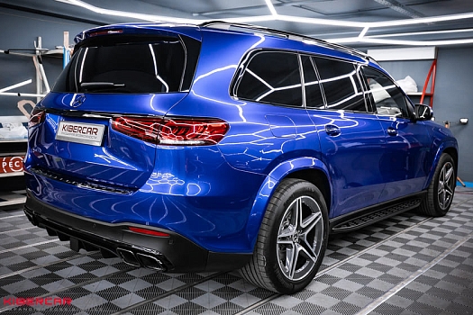 Оклейка Mercedes-Benz GLS цветной полиуретановой пленкой и обновление антихрома